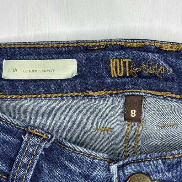 Kut From The Kloth Mia Toothpick Skinny Size 8 Womens Denim Blue Jeans - Picture 3 of 13